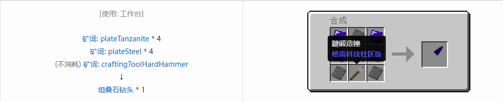 我的世界格雷科技社区版钻头合成表大全