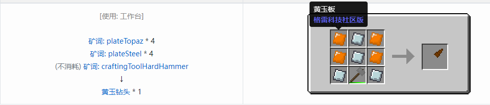 我的世界格雷科技社区版钻头合成表大全