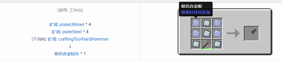 我的世界格雷科技社区版钻头合成表大全
