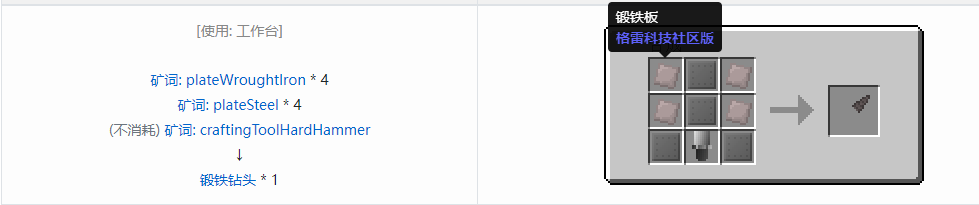 我的世界格雷科技社区版钻头合成表大全