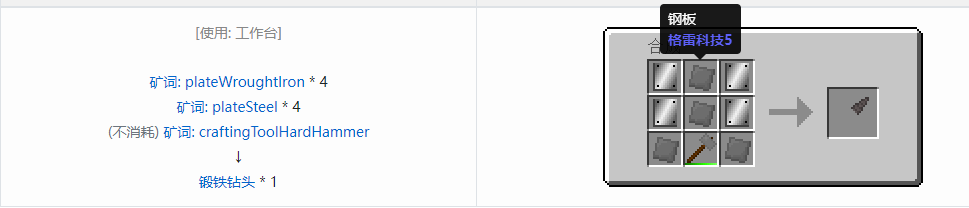 我的世界格雷科技社区版钻头合成表大全