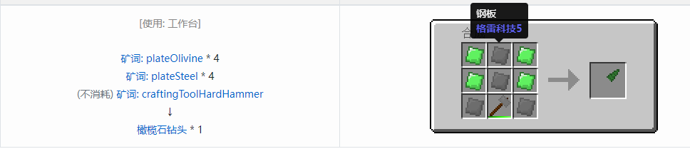 我的世界格雷科技社区版钻头合成表大全