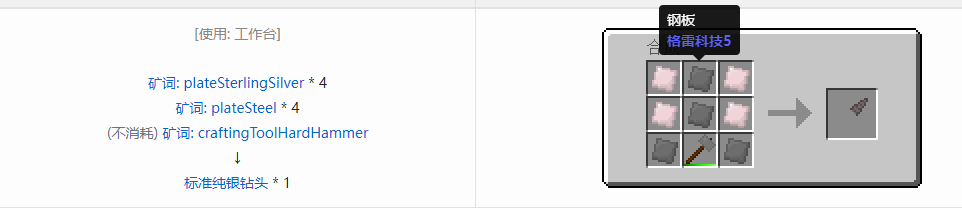 我的世界格雷科技社区版钻头合成表大全