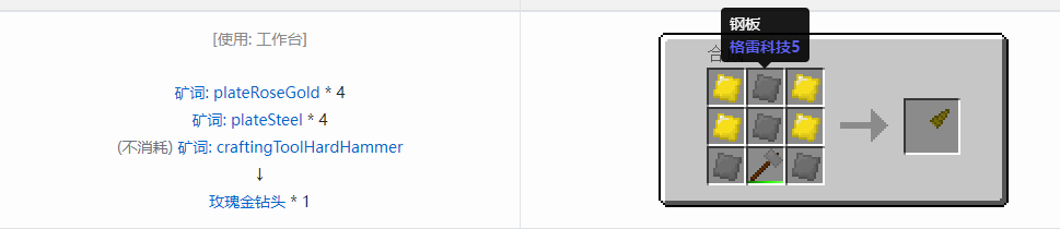 我的世界格雷科技社区版钻头合成表大全