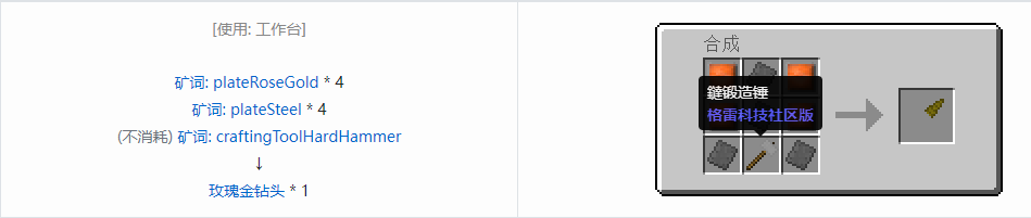 我的世界格雷科技社区版钻头合成表大全