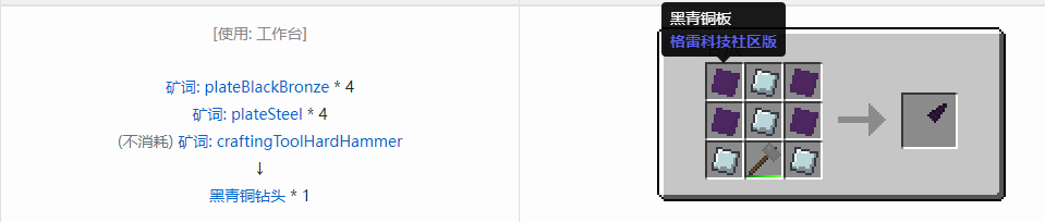我的世界格雷科技社区版钻头合成表大全