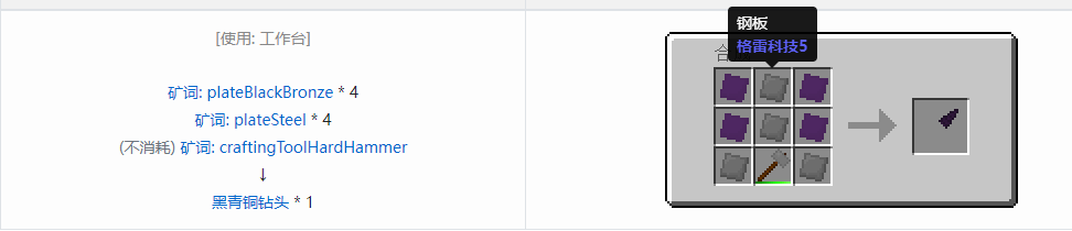 我的世界格雷科技社区版钻头合成表大全