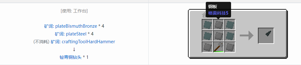 我的世界格雷科技社区版钻头合成表大全