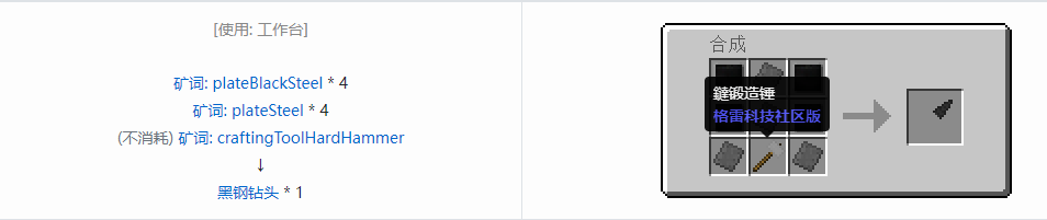我的世界格雷科技社区版部件合成表大全