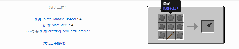我的世界格雷科技社区版钻头合成表大全