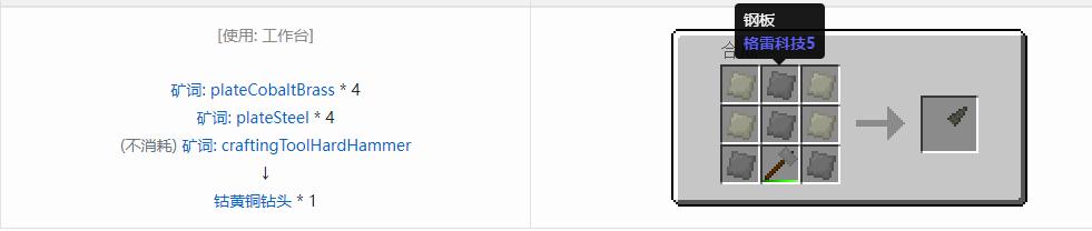 我的世界格雷科技社区版钻头合成表大全
