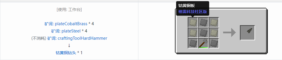 我的世界格雷科技社区版钻头合成表大全