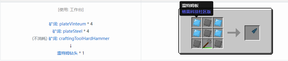 我的世界格雷科技社区版钻头合成表大全