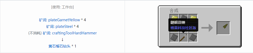 我的世界格雷科技社区版钻头合成表大全