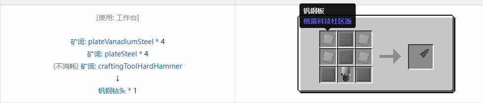 我的世界格雷科技社区版钻头合成表大全