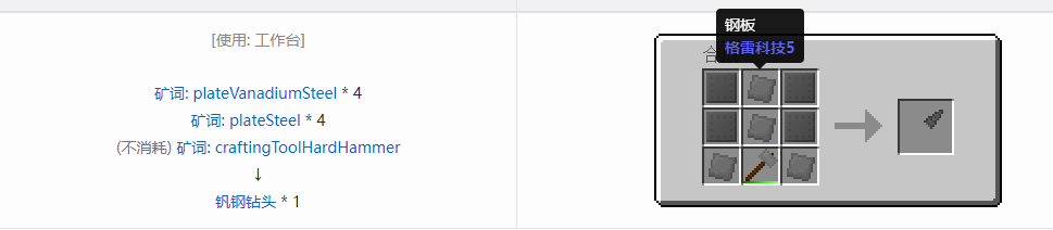 我的世界格雷科技社区版钻头合成表大全