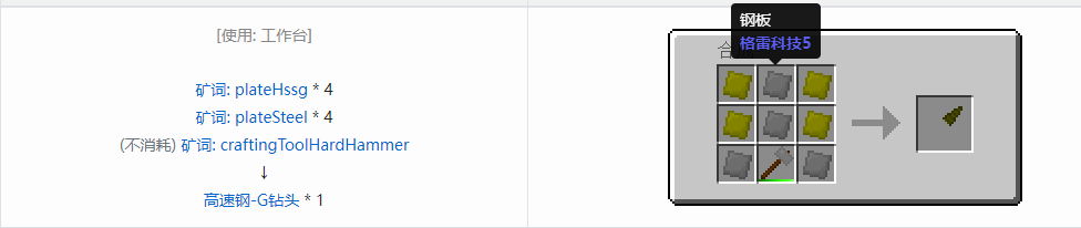 我的世界格雷科技社区版钻头合成表大全