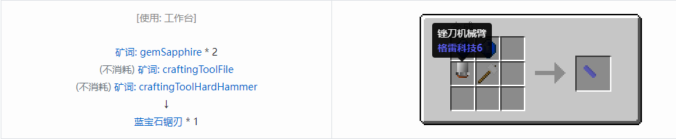 我的世界格雷科技社区版锯刃合成表大全