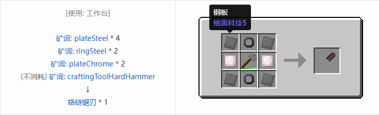我的世界格雷科技社区版部件合成表大全