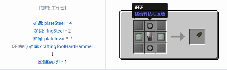 我的世界格雷科技社区版部件合成表大全