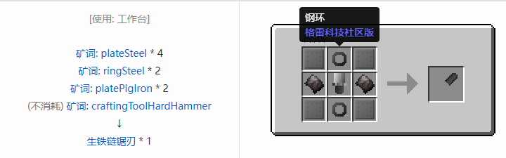 我的世界格雷科技社区版部件合成表大全