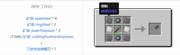 我的世界格雷科技社区版部件合成表大全