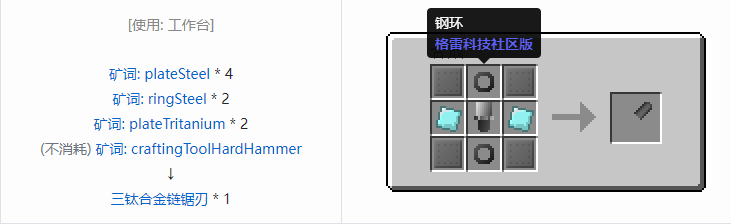 我的世界格雷科技社区版部件合成表大全