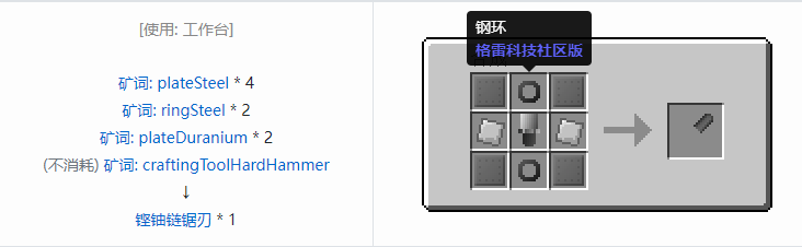 我的世界格雷科技社区版部件合成表大全