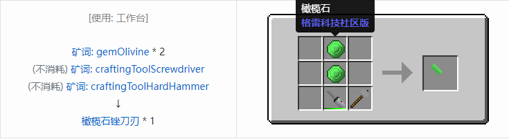 我的世界格雷科技社区版部件合成表大全