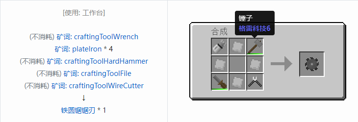 我的世界格雷科技社区版部件合成表大全