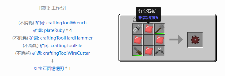 我的世界格雷科技社区版部件合成表大全