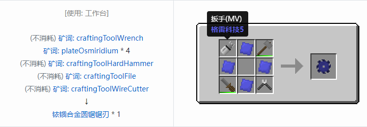 我的世界格雷科技社区版部件合成表大全