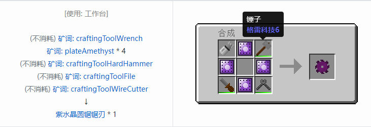 我的世界格雷科技社区版部件合成表大全