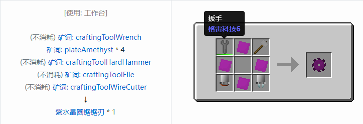 我的世界格雷科技社区版部件合成表大全