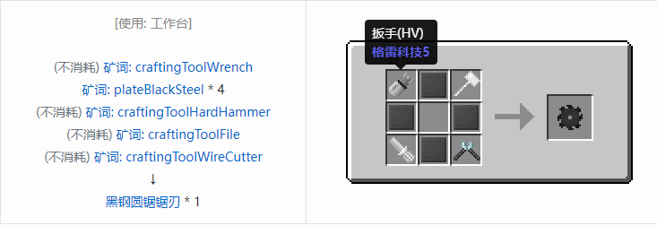我的世界格雷科技社区版部件合成表大全