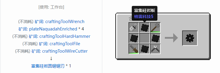 我的世界格雷科技社区版部件合成表大全