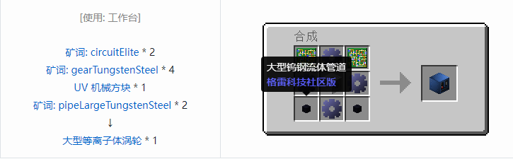 我的世界格雷科技社区版机器合成表大全