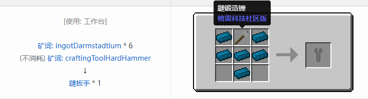 我的世界格雷科技社区版工具合成表大全