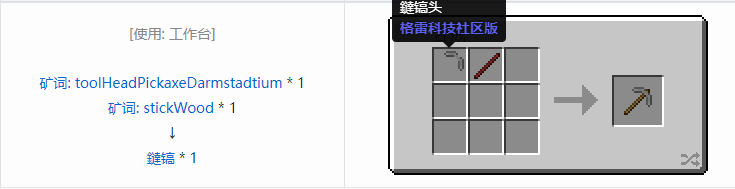 我的世界格雷科技社区版工具合成表大全