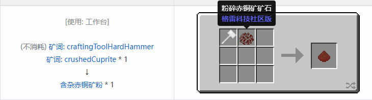 我的世界格雷科技社区版材料合成表大全