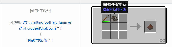 我的世界格雷科技社区版材料合成表大全