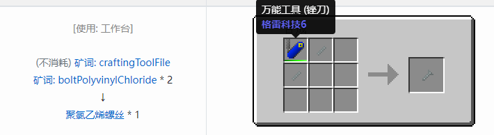 我的世界格雷科技社区版螺丝合成表大全