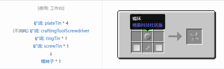 我的世界格雷科技社区版材料合成表大全