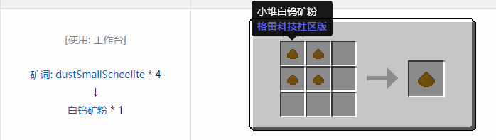 我的世界格雷科技社区版粉合成表大全