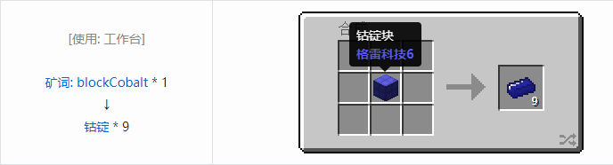 我的世界格雷科技社区版锭合成表大全