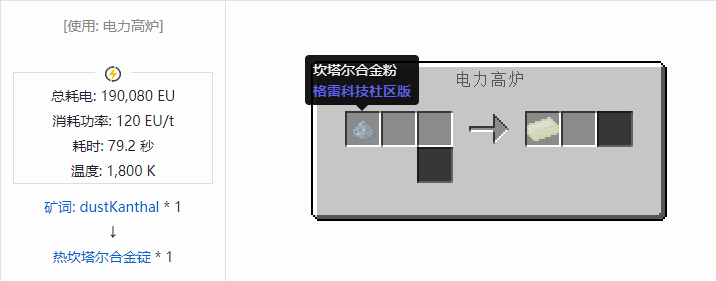 我的世界格雷科技社区版锭合成表大全