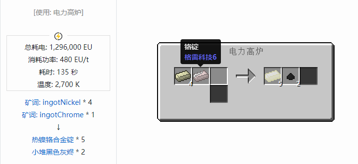 我的世界格雷科技社区版锭合成表大全