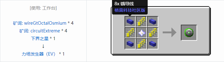 我的世界格雷科技社区版核心机器组件合成表大全