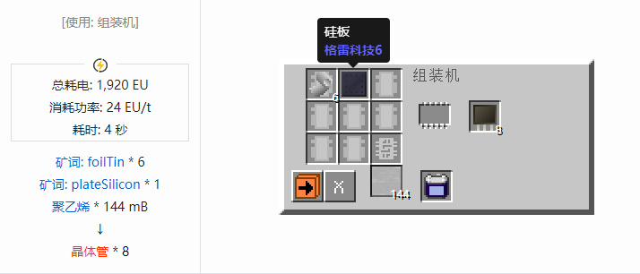 我的世界格雷科技社区版芯片合成表大全