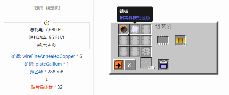 我的世界格雷科技社区版芯片合成表大全